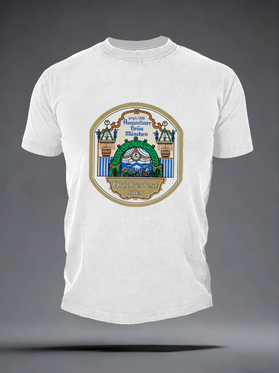 Herren-Bierliebhaber-München-Oktoberfest-Print-T-Shirt