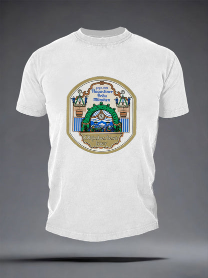 Herren-Bierliebhaber-München-Oktoberfest-Print-T-Shirt