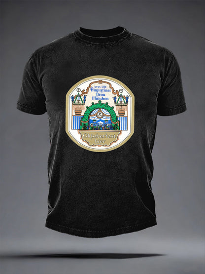 Herren-Bierliebhaber-München-Oktoberfest-Print-T-Shirt