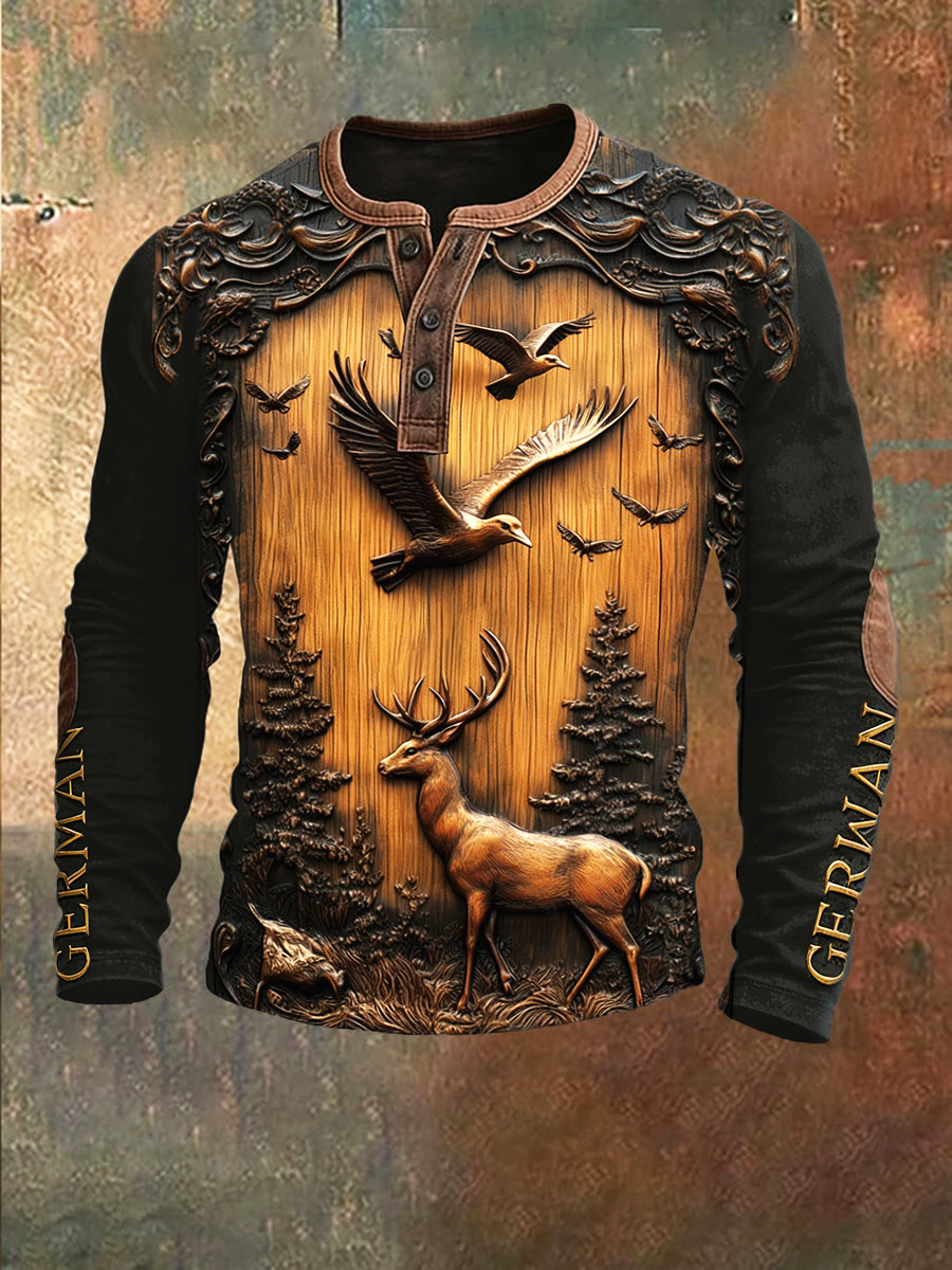 3D-gedrucktes Patchwork-Sweatshirt für Männer mit deutscher Tier migration