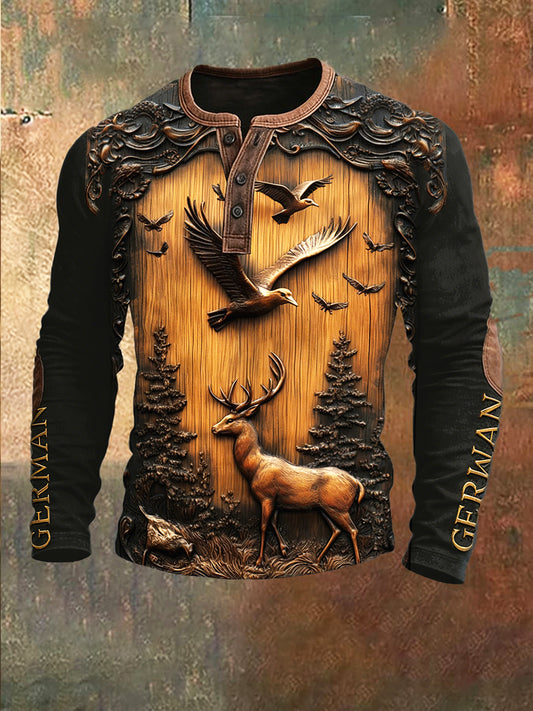 3D-gedrucktes Patchwork-Sweatshirt für Männer mit deutscher Tier migration