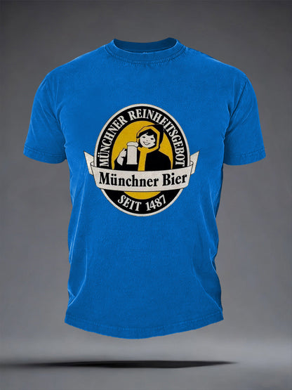 Herren-Bierliebhaber-München-Oktoberfest-Print-T-Shirt