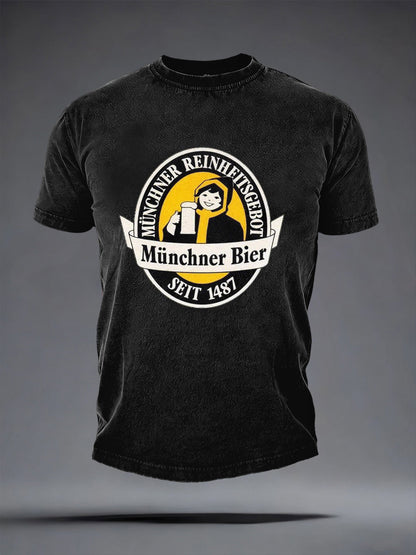 Herren-Bierliebhaber-München-Oktoberfest-Print-T-Shirt