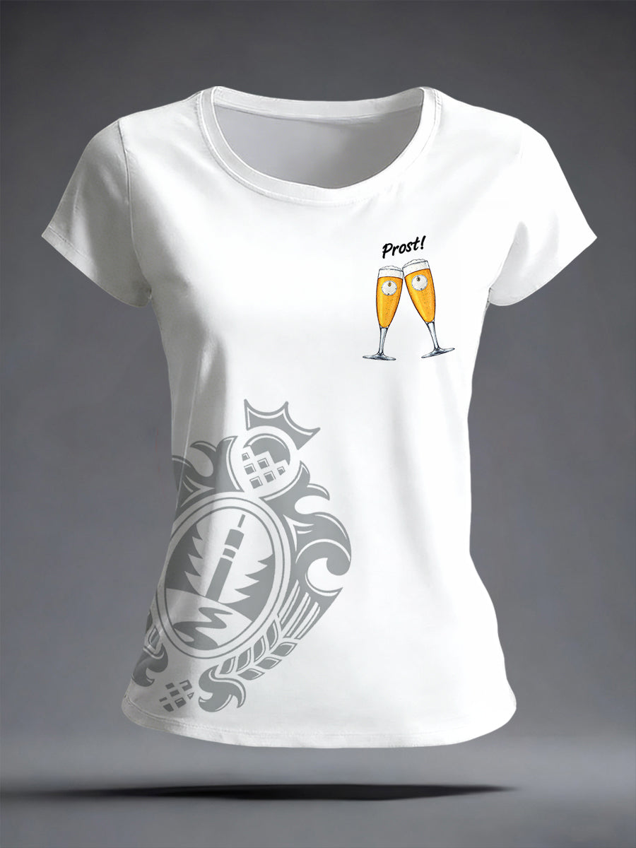 Kurzarm-T-Shirt für Damen Bier liebhaber