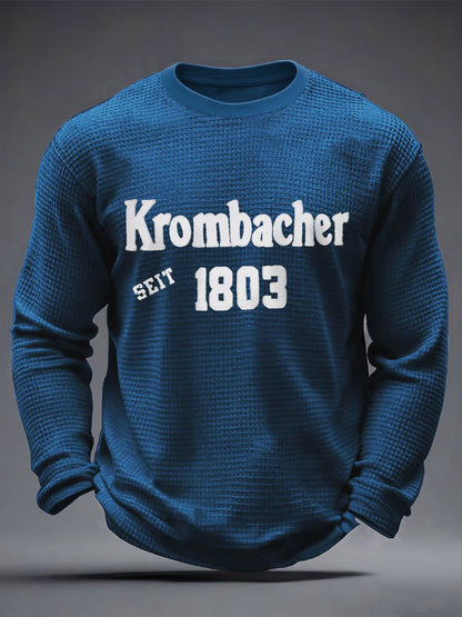 Herren-Bierliebhaber-Waffel-Langarm-Sweatshirt