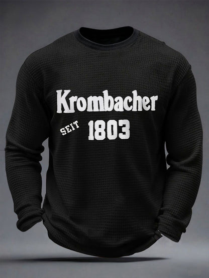 Herren-Bierliebhaber-Waffel-Langarm-Sweatshirt