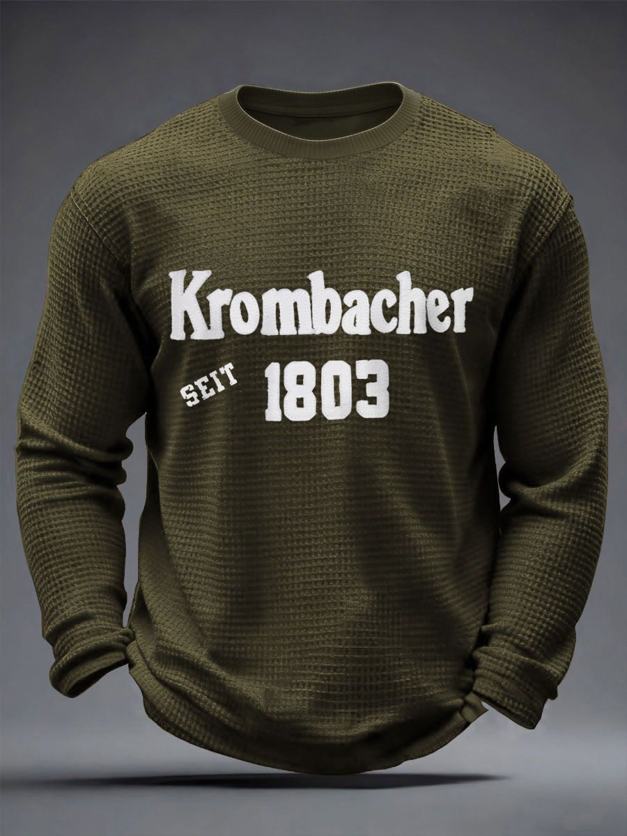 Herren-Bierliebhaber-Waffel-Langarm-Sweatshirt