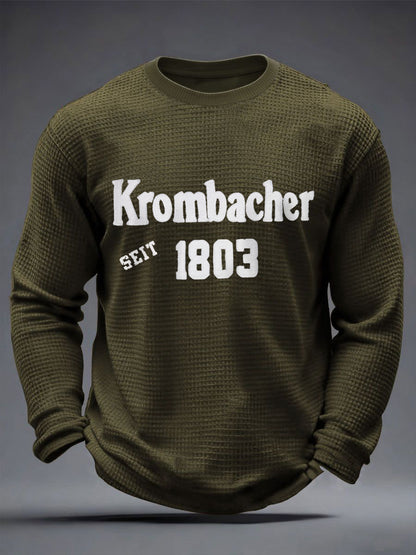 Herren-Bierliebhaber-Waffel-Langarm-Sweatshirt