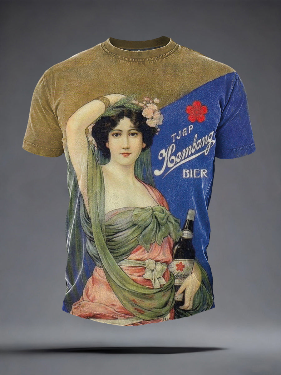 Herren-Bierliebhaber-T-Shirt mit kurzen Ärmeln