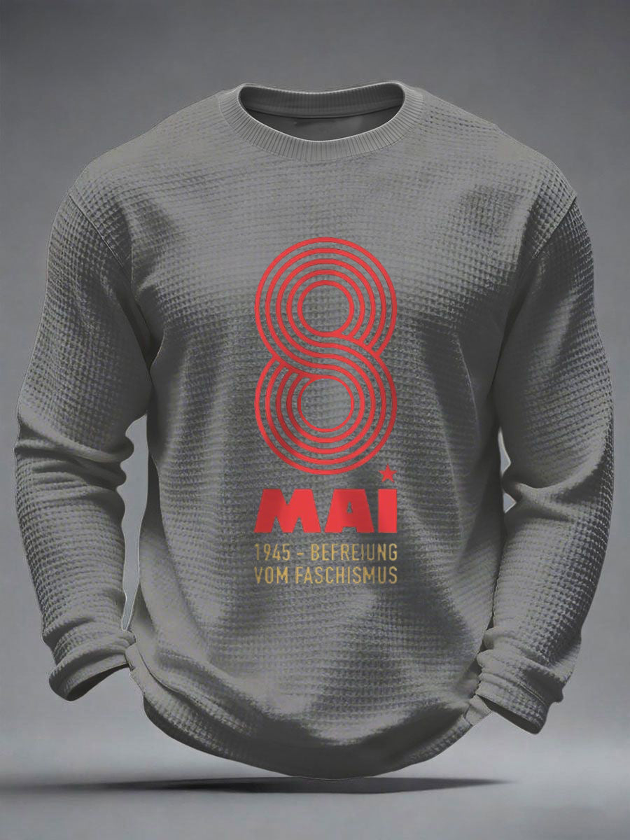 Herren 8. MAI 1945 Waffel Langarm T-Shirt