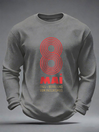 Herren 8. MAI 1945 Waffel Langarm T-Shirt