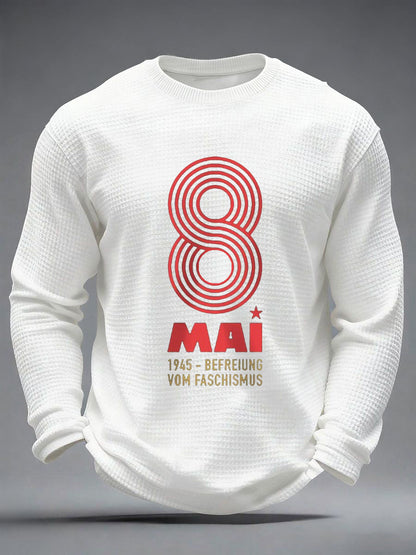 Herren 8. MAI 1945 Waffel Langarm T-Shirt