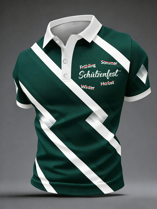 Herren-Schützen fest Print Shirt