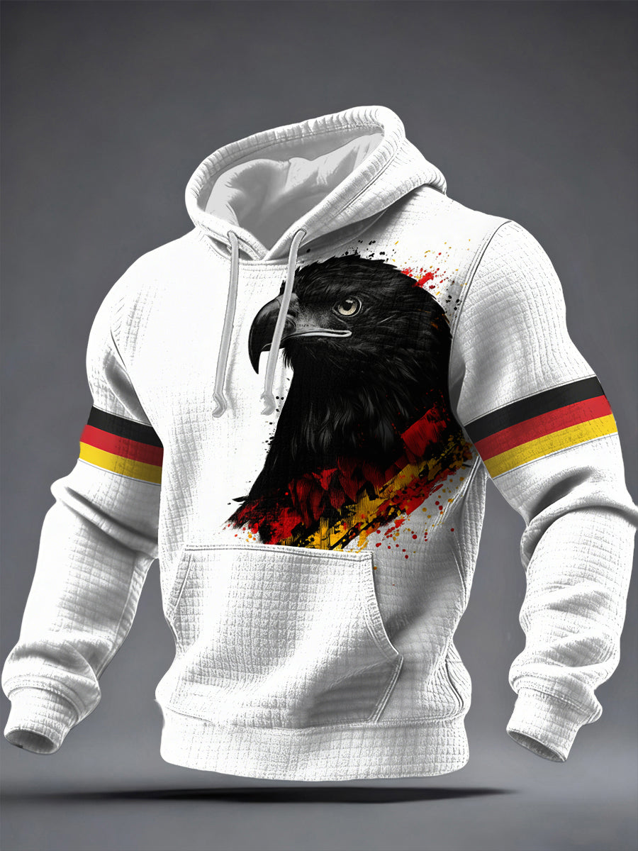 Herren deutscher Adler druck Karierte Baumwolle Hoodie