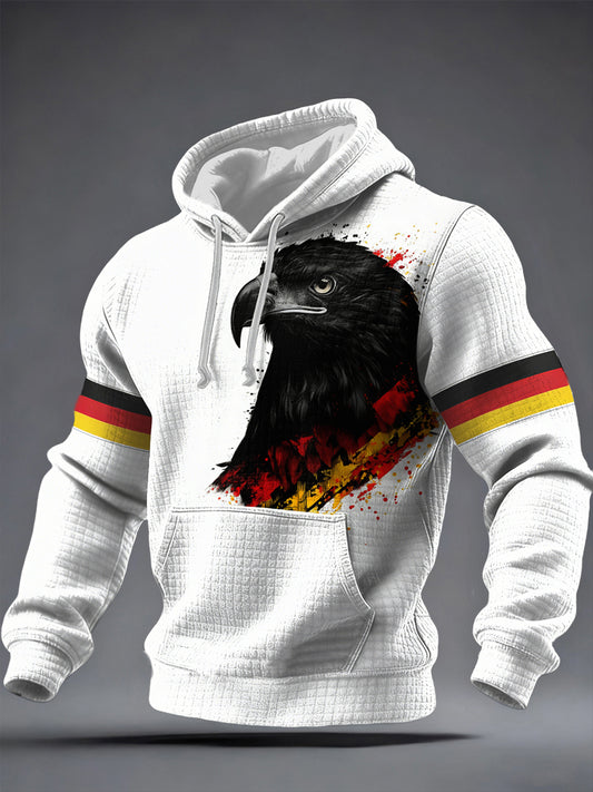 Herren deutscher Adler druck Karierte Baumwolle Hoodie