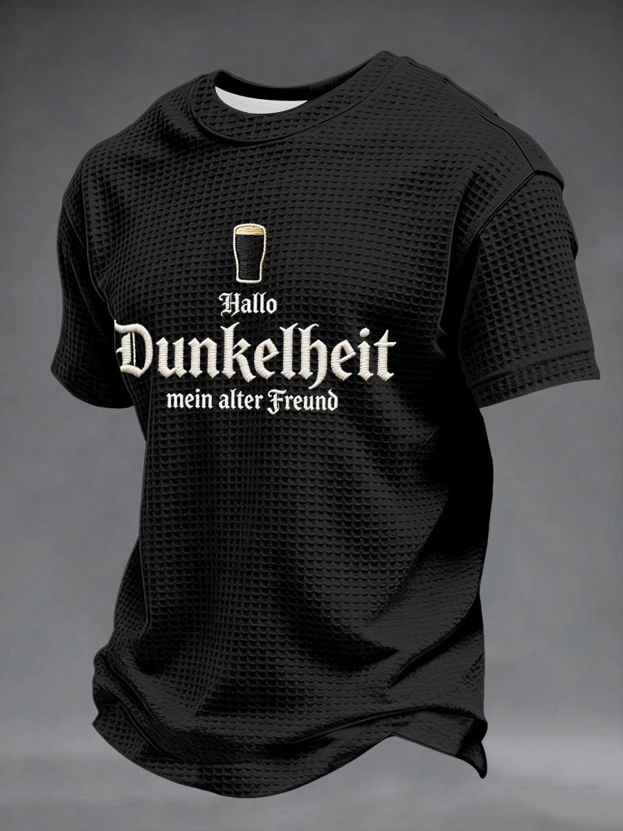 Männer Hallo Dunkelheit Mein alter Freund Print Waffel hemd
