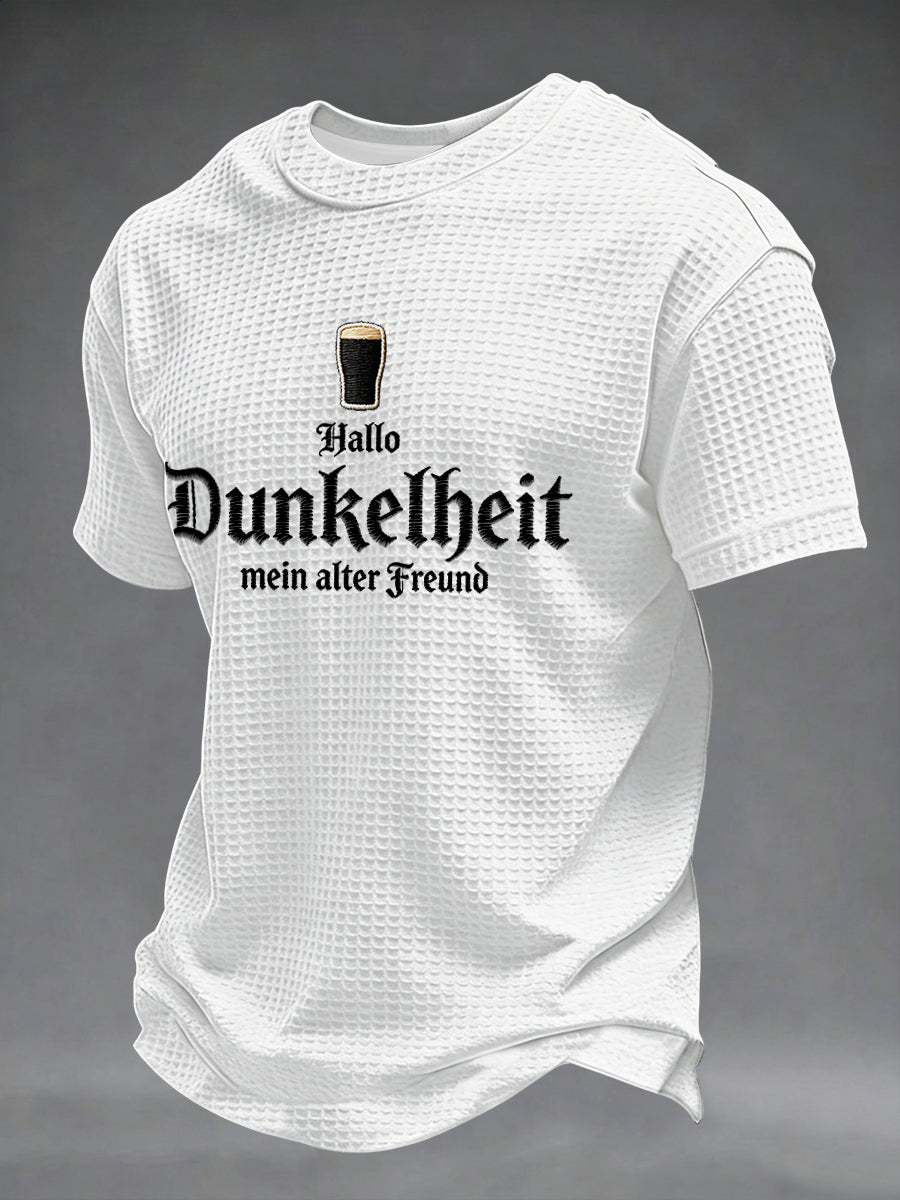 Männer Hallo Dunkelheit Mein alter Freund Print Waffel hemd