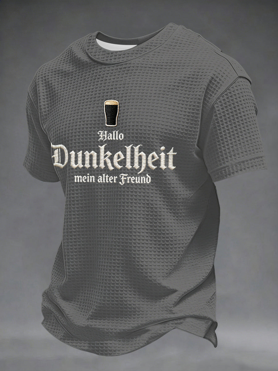 Männer Hallo Dunkelheit Mein alter Freund Print Waffel hemd