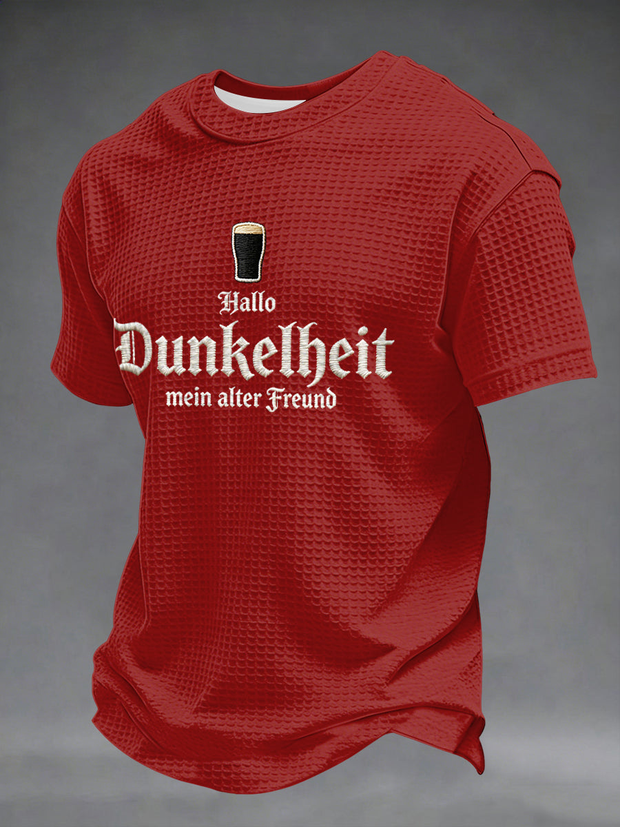 Männer Hallo Dunkelheit Mein alter Freund Print Waffel hemd