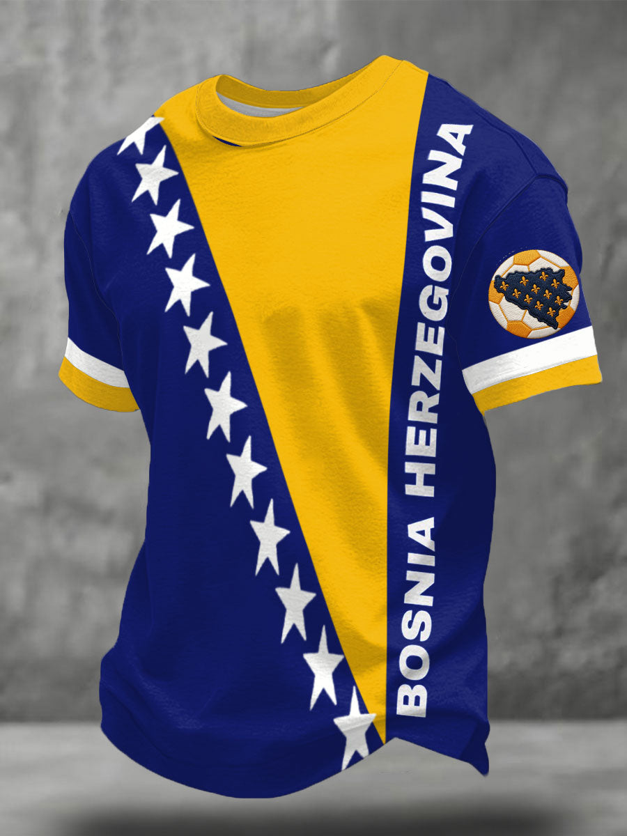 Herren Bosno ZMAJEVI Fußballfan-Print-T-Shirt