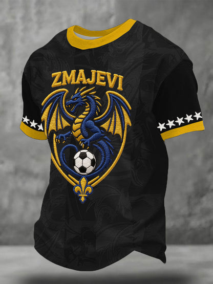 Herren-Fußballfan-T-Shirt mit Bosnien-ZMAJEVI-Print