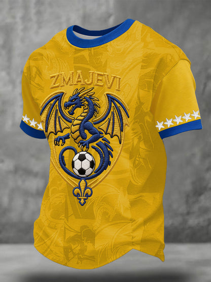 Herren-Fußballfan-T-Shirt mit Bosnien-ZMAJEVI-Print