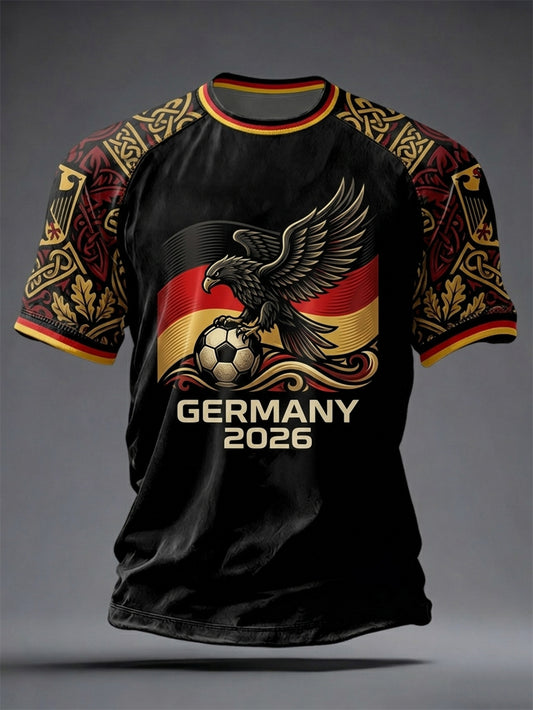 Herren Deutschland Fußballfan Kurzarm-T-Shirt
