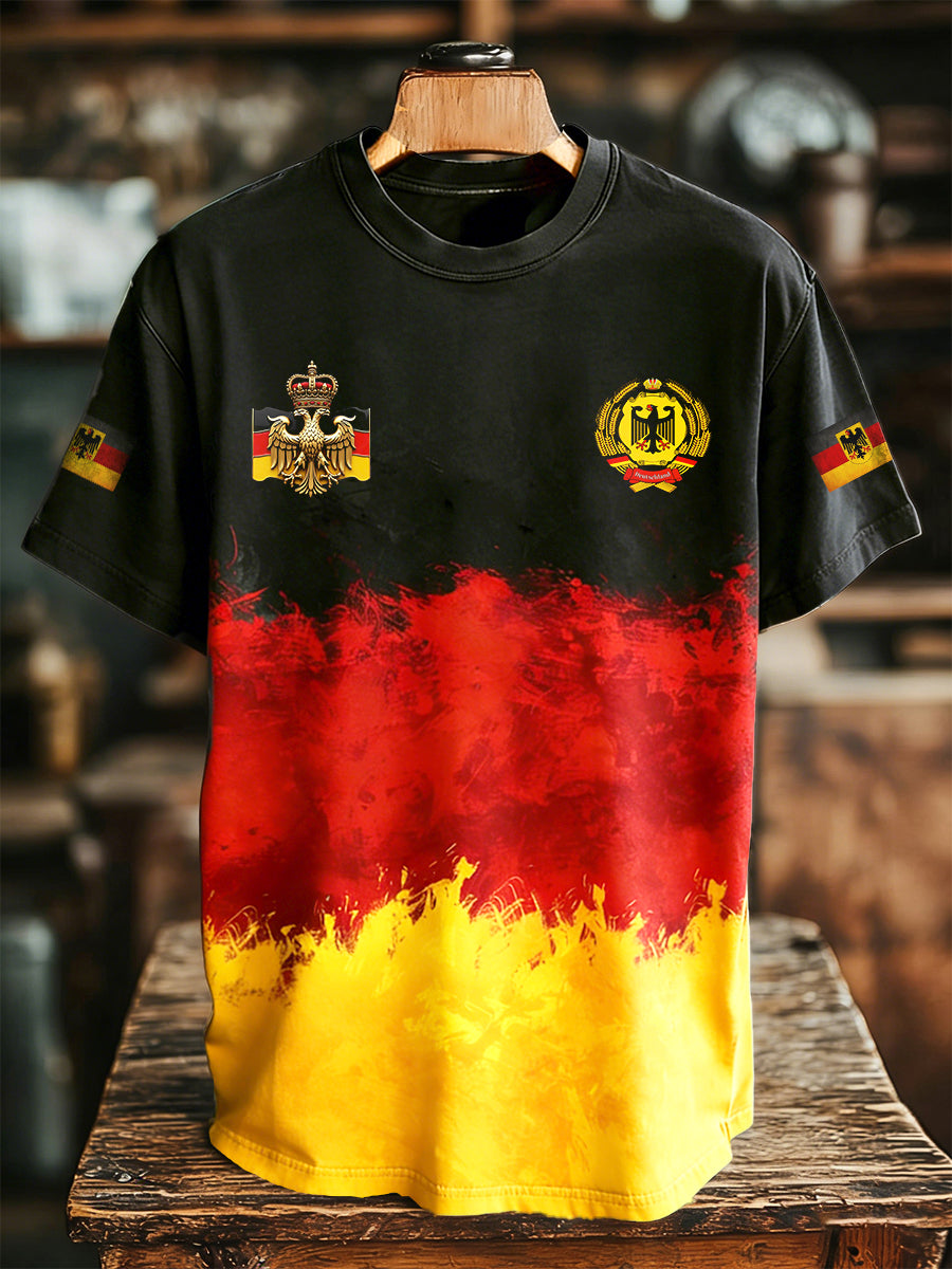 Herren-T-Shirt mit deutscher Flagge, lässig und trendy