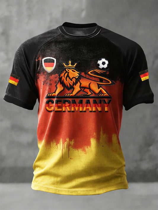 Herren-Flag-Football-T-Shirt mit deutscher Flagge, Drop-Shoulder-Schnitt
