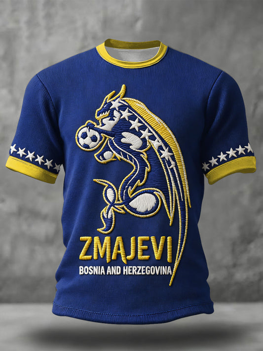Herren-Fußballfan-T-Shirt mit Bosnien-ZMAJEVI-Print