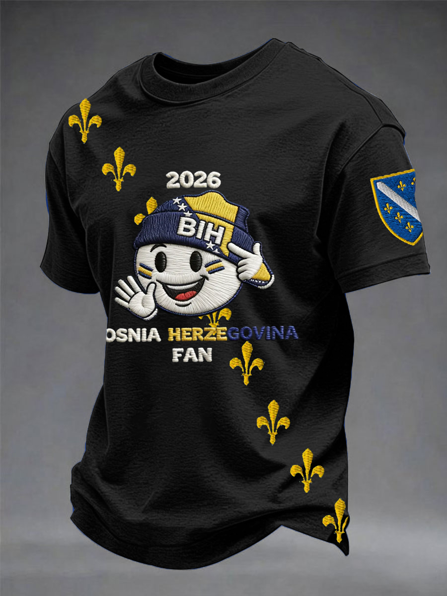 Herren Bosnien ZMAJEVI Fußballfan bedrucktes Kurzarm-T-Shirt