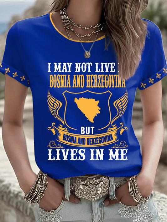 Damen-T-Shirt mit Bosnien-Fußballmotiv und ZMAJEVI-Print