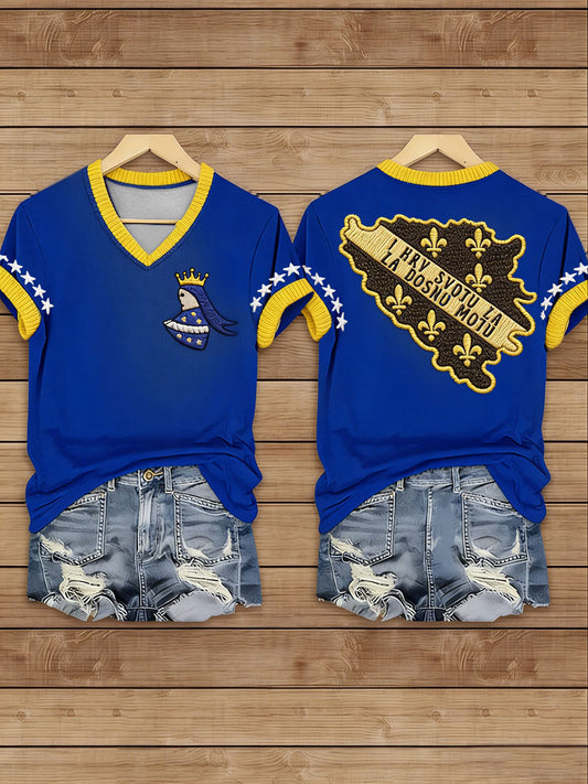 Damen-T-Shirt mit Bosnien-Fußballmotiv und ZMAJEVI-Print