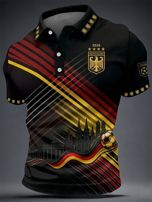 Herren-Deutschland-Fußballfan-Shirt mit kurzen Ärmeln