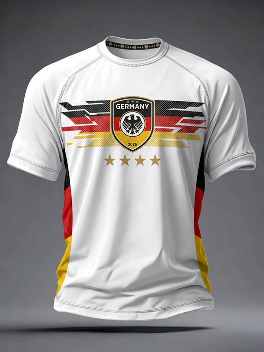 Herren-T-Shirt mit kurzen Ärmeln für deutsche Fußballfans