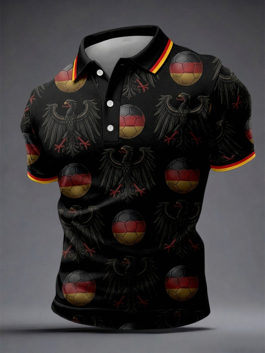 Herren-Deutschland-Fußball-Liebhaber-Print-Shirt