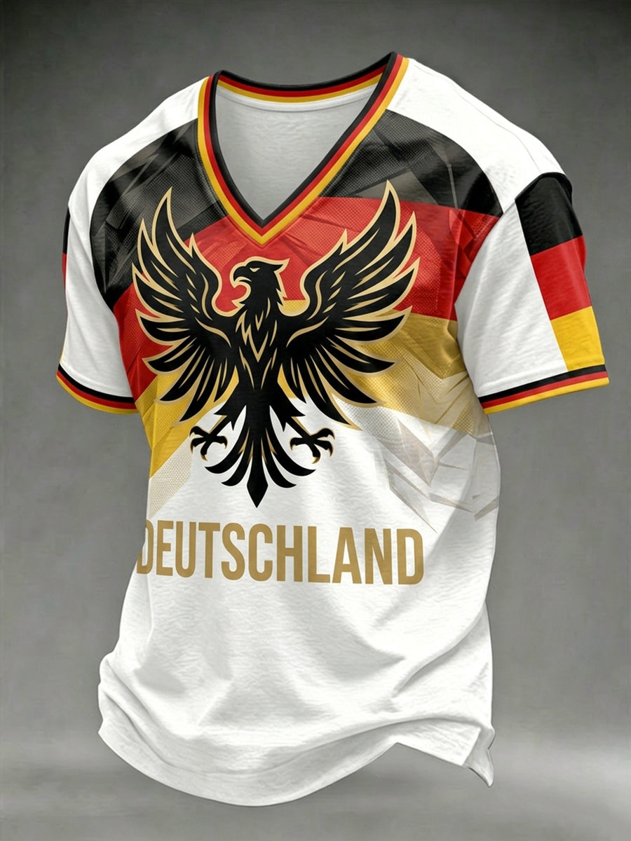 Herren-T-Shirt mit deutschem Fußball-Liebhaber-Print