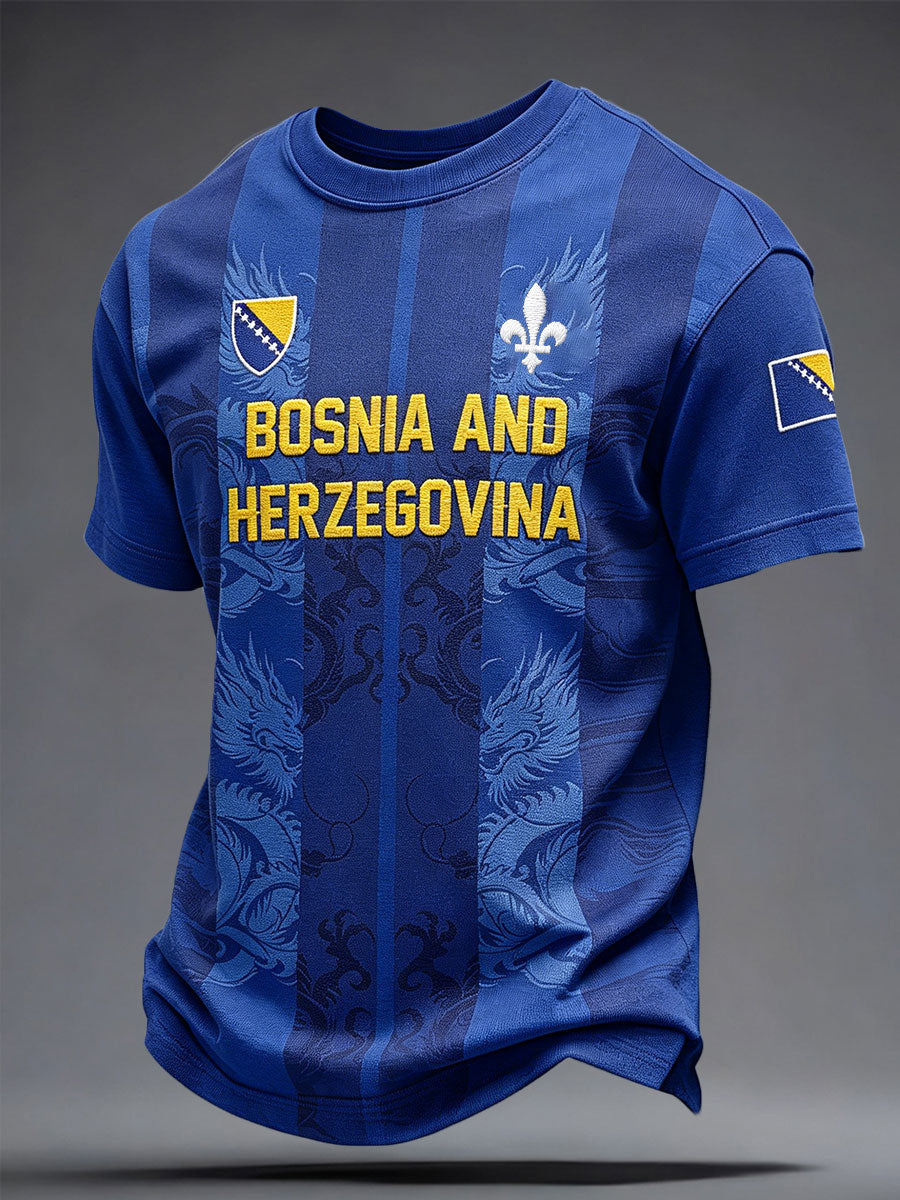 Herren-T-Shirt mit Bosnien-Sportliebhaber-Print