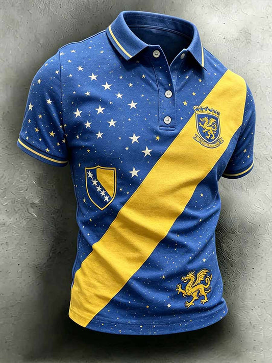 Herren-Fußballspiel von Bosnien bedrucktes Freizeit-Poloshirt