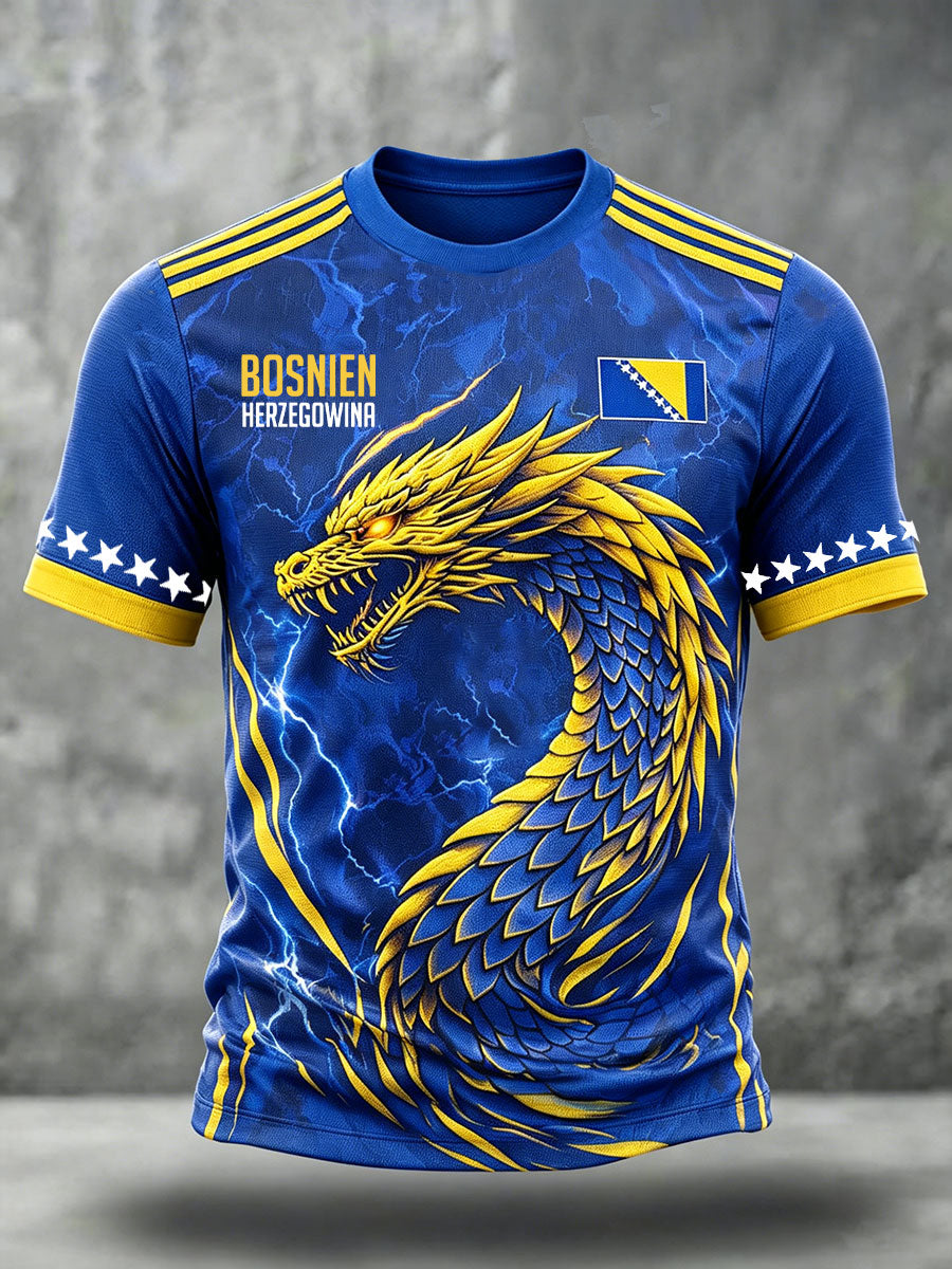 Herren-T-Shirt mit Bosnien-Sportliebhaber-Print