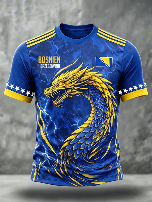 Herren-T-Shirt mit Bosnien-Sportliebhaber-Print
