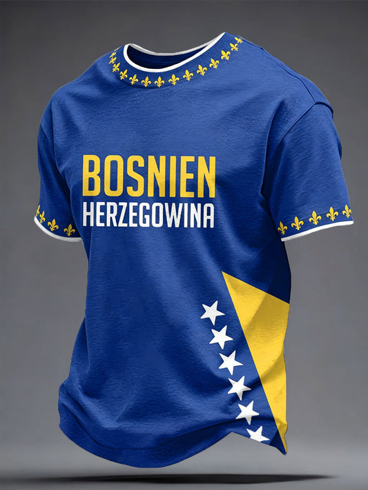 Herren-T-Shirt mit Bosnien-Sportliebhaber-Print