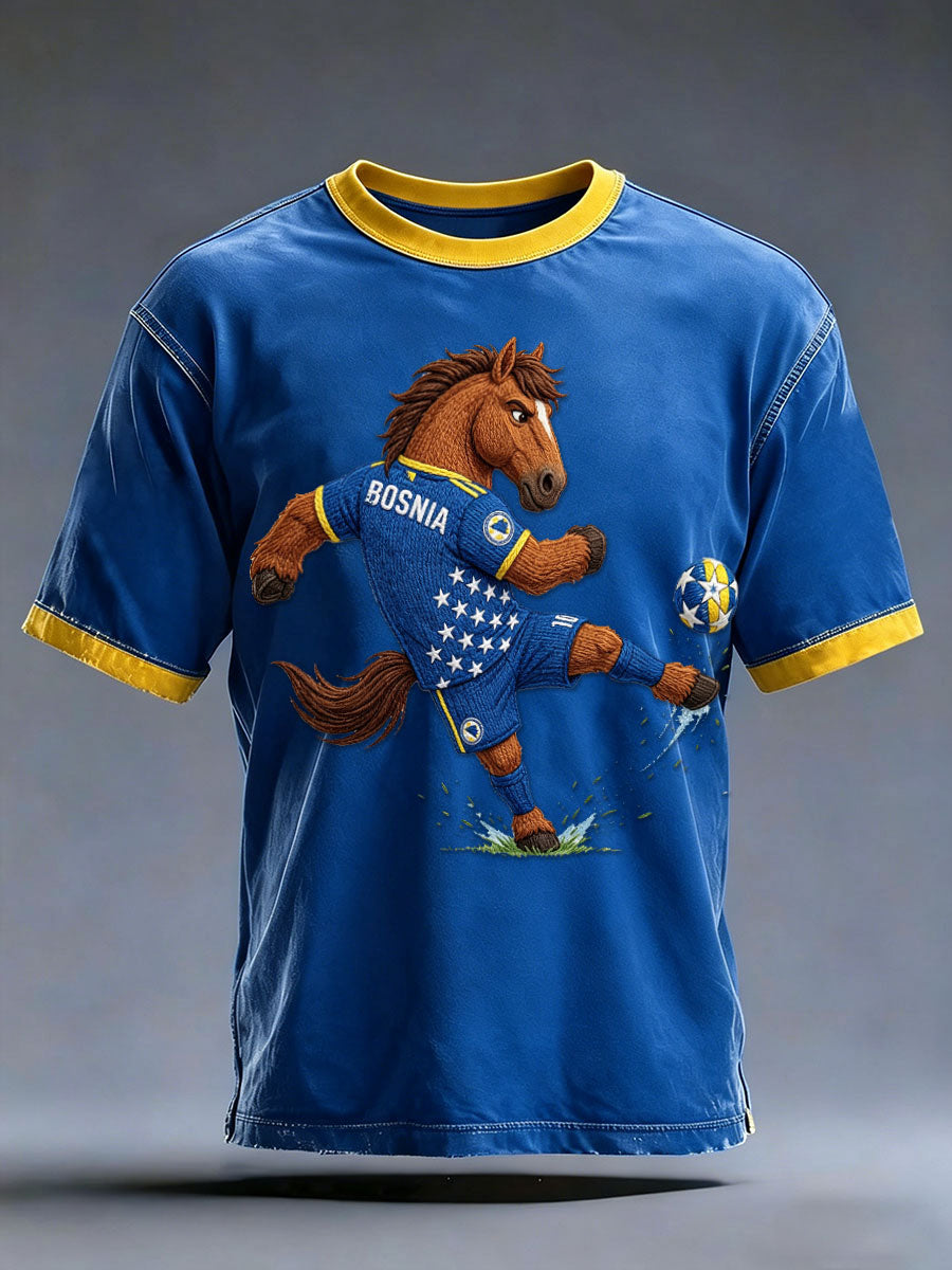Herren-T-Shirt mit Bosnien-Sportmotiv und Aufdruck