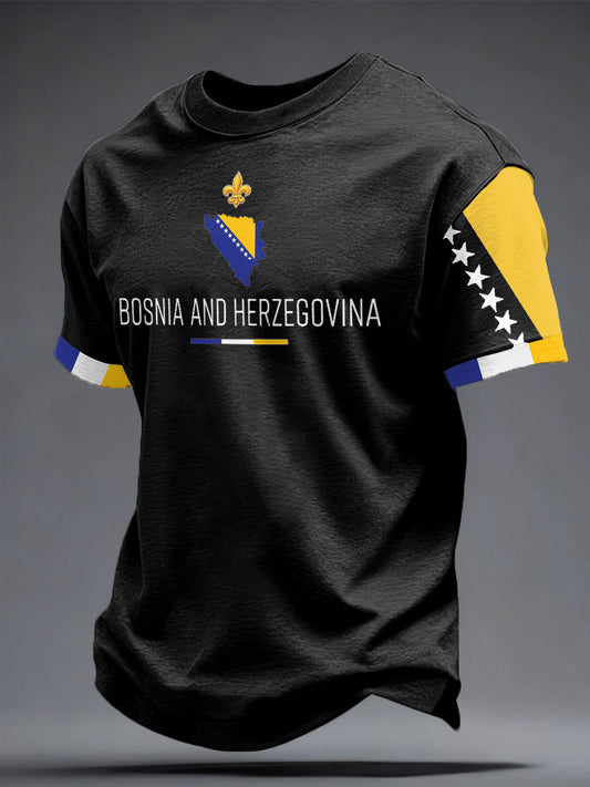 Männer Bosnien Sport Liebhaber Bedrucktes T-Shirt
