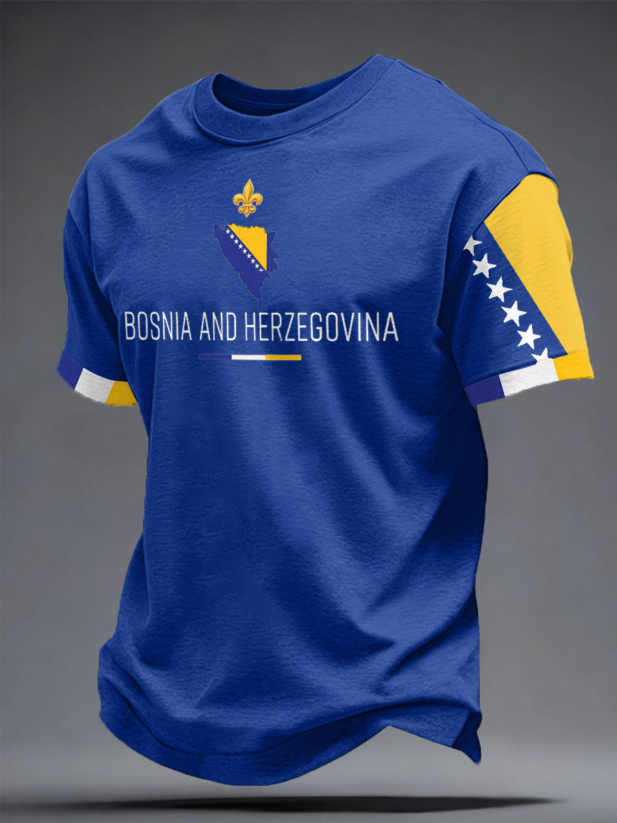 Männer Bosnien Sport Liebhaber Bedrucktes T-Shirt
