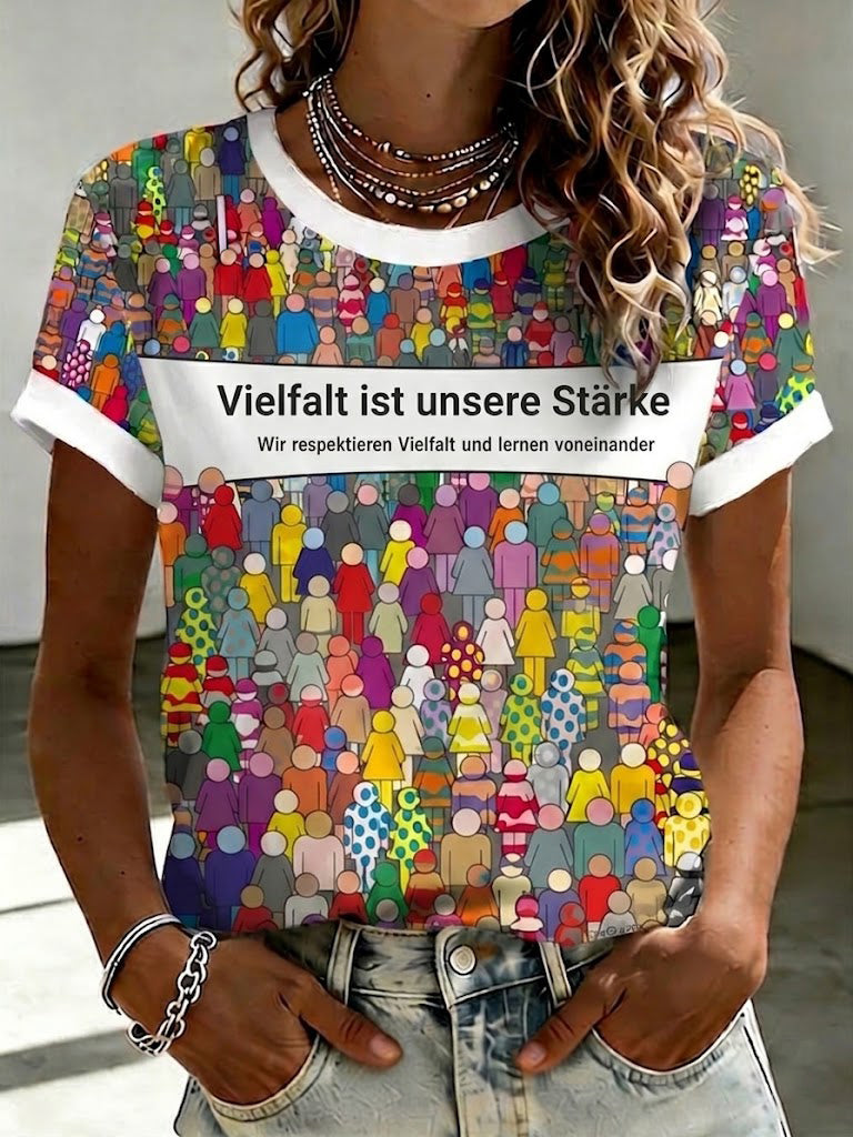 Die Vielfalt der Frauen ist unsere Stärke Print-T-Shirt