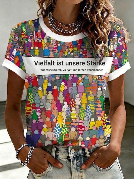Die Vielfalt der Frauen ist unsere Stärke Print-T-Shirt
