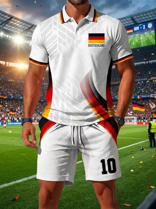Herren-Deutschland-Fußball-Print-Sets