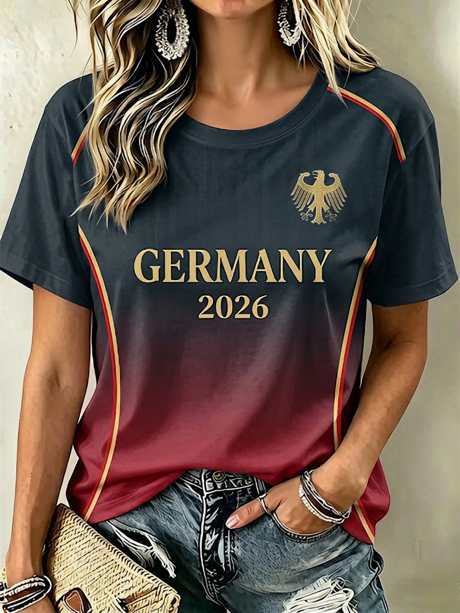 Damen-Graphic-T-Shirt für deutsche Fußballfans