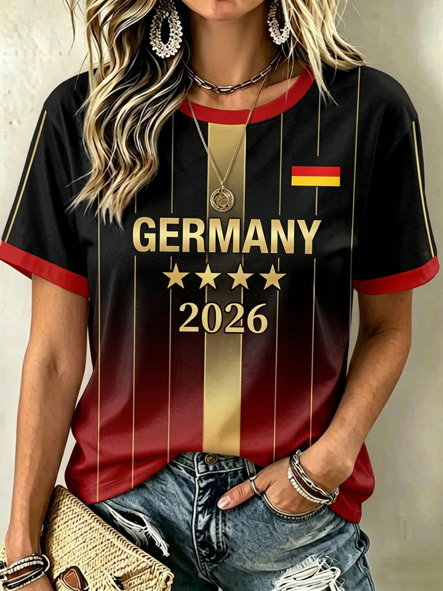 Damen-Graphic-T-Shirt für deutsche Fußballfans